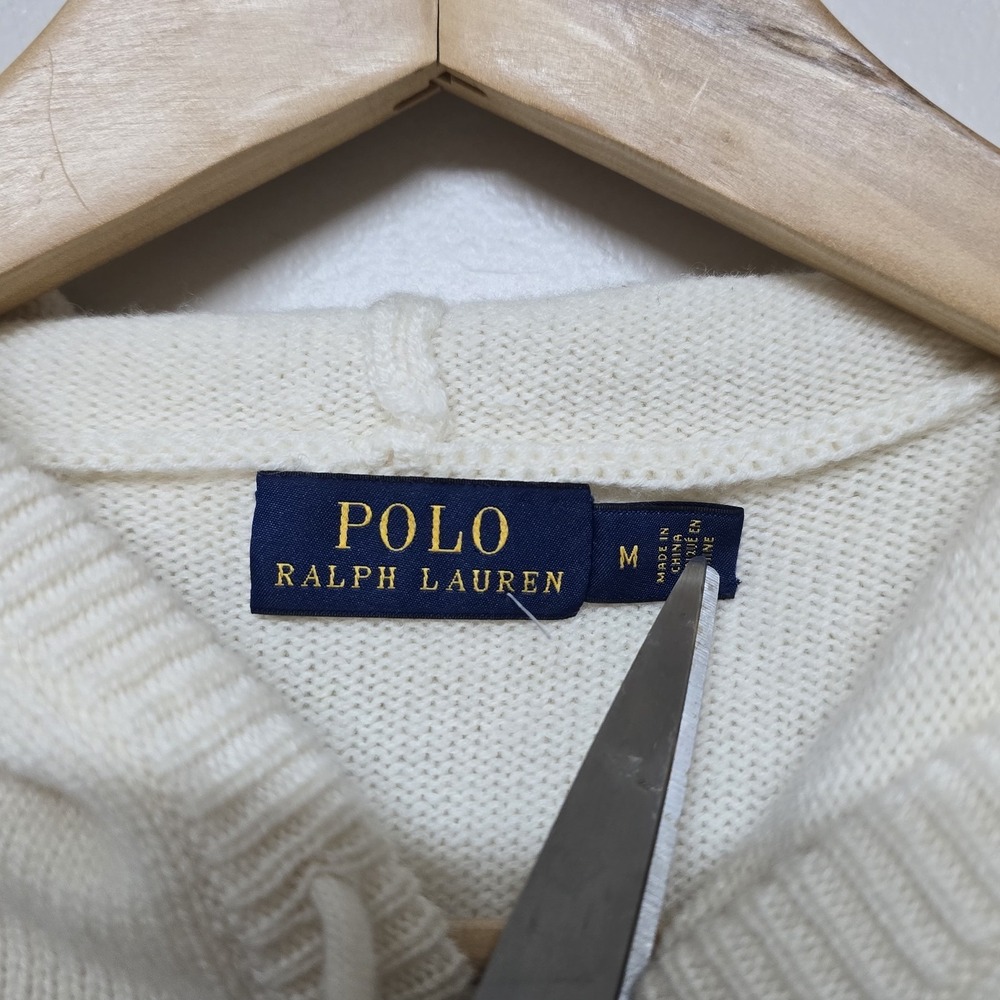 POLO RALPH LAUREN Womens Wool Cashmere Knit Southwestern Aztec Hoodie Sz M - Picture 3 of 9